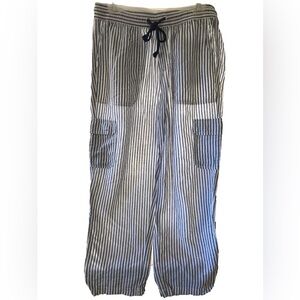 Women's Nautica Pants, Size L, White & Blue Striped